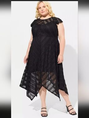 torrid Black Lace Overlay Maxi Dress